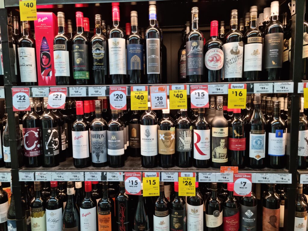 A wall of wine